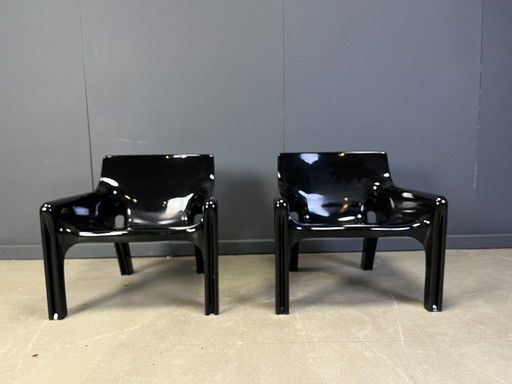 Paar Vicario-Sessel von Vico Magistretti für Artemide, 1970er