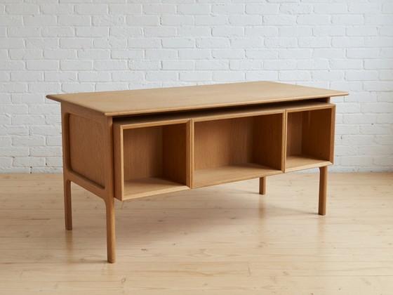 Eikenhouten directiebureau door Arne Vodder van Brouer Møbelfabrik, Denemarken, jaren 60 – Wood (photo 6 of 16)