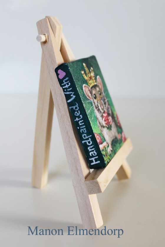 Image 1 of Hand-painted Painting Mouse "Royal Lunch"