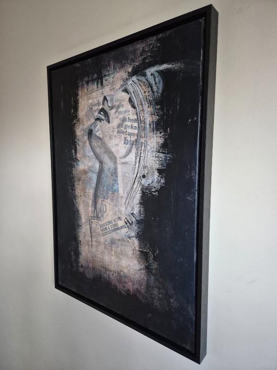 Ritratto Astratto Tecnica Mista – Dipinti e disegni, Paper, Wood (photo 8 of 8)