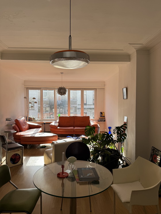 Image 1 of Set di divani in pelle arancione vintage