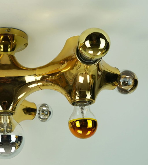 Lámpara de techo Cosack Gemini estilo era espacial - plástico color dorado - lámpara de techo Sputnik - (photo 2 of 20)