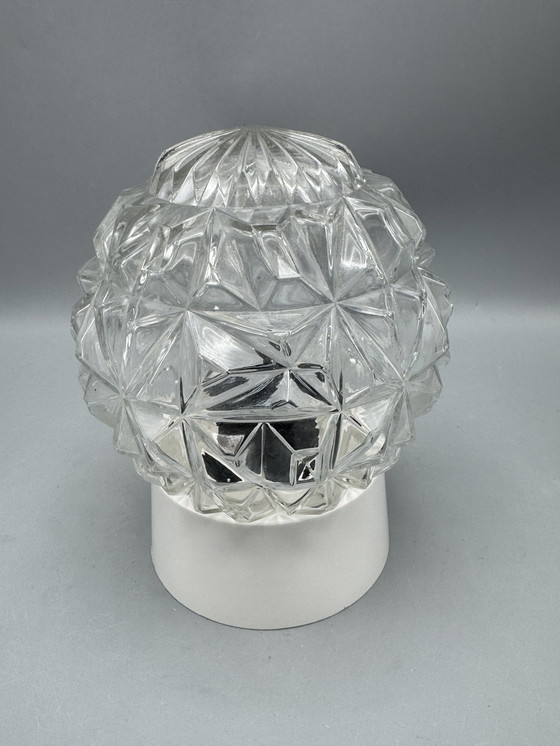 Image 1 of Clear glass lamp with beautiful pattern