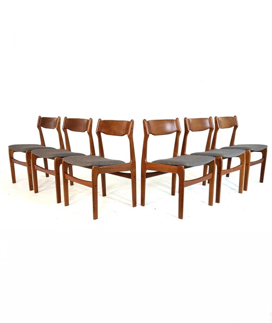 Image 1 of 6 sedie da pranzo restaurate Burchardt-Nielsen anni '70