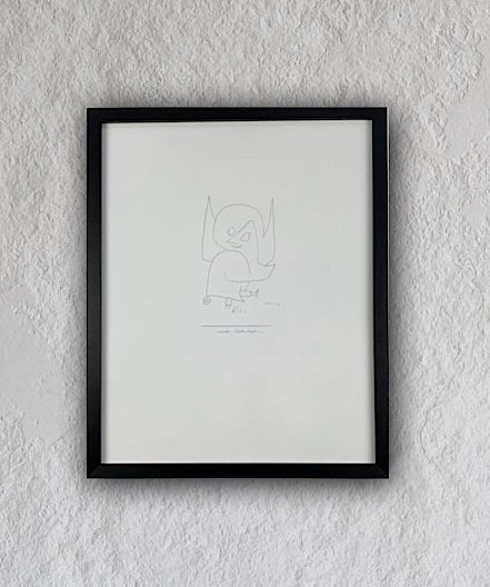 Paul Klee: "Bell Angel." Screenprint, Signed in the Plate. Professionally Framed with High Quality Gallery Frame and Mirrored