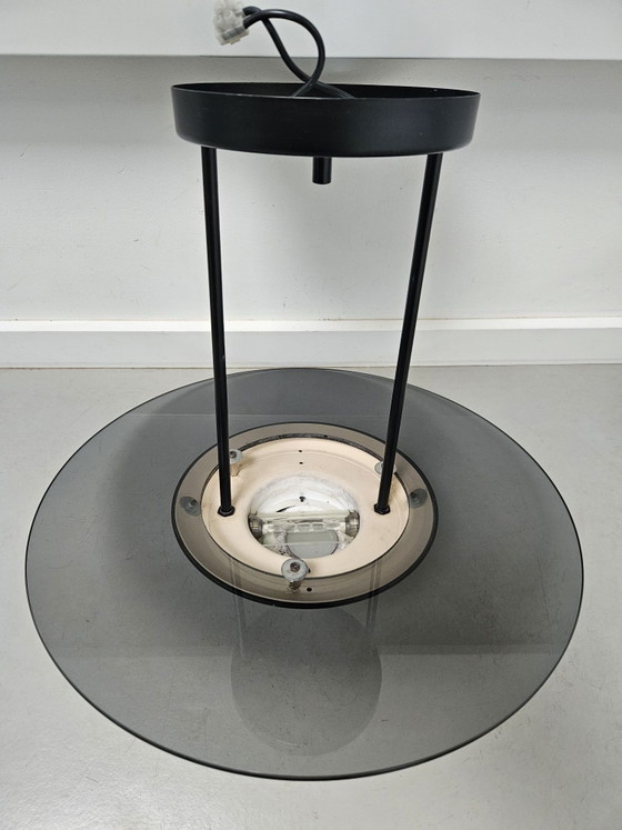 Vintage Space Age UFO Pendant Lamp 80s Postmodern – Massive, Ceiling lights, Metal, Glass (photo 10 of 12)