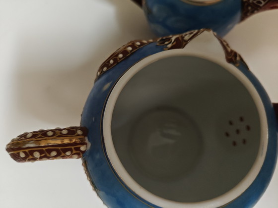 Image 1 of Juego de té japonés Dragonware para 6 personas – Juego decorado con Blue Moriage