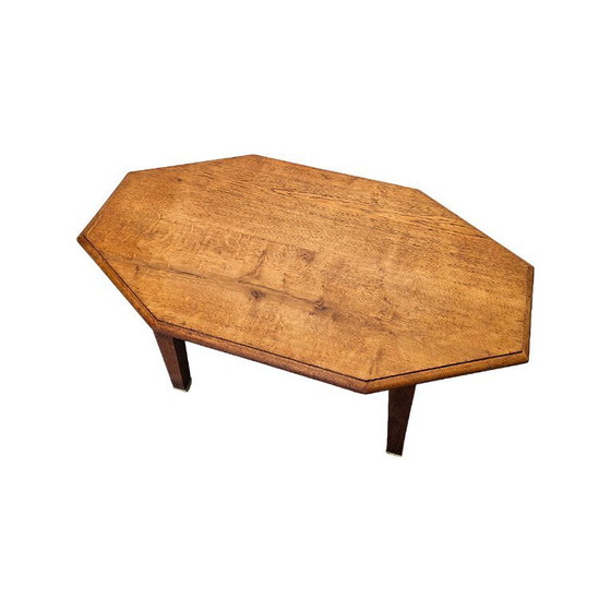 Image 1 of Tavolino da caffè francese antico in rovere con piedini in bronzo, circa 1900