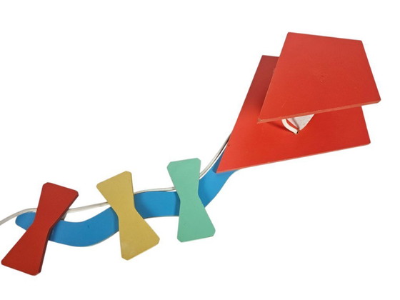 Image 1 of Schatjes B.V. design - Made in Holland - wandlamp - hout - 80's