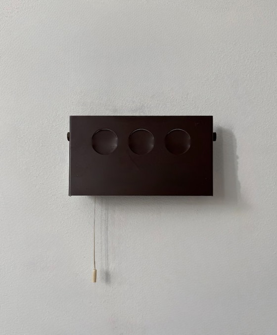 Image 1 of Applique vintage orientable, métal peint marron, Danemark, 1970