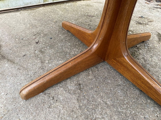Image 1 of Scandinavian extendable round teak table, 115cm diameter, 152cm length, an70