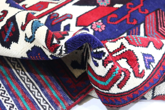 Image 1 of Afghaanse Kelim Deco Kunst Handgeweven Nieuw Tapijt 370 x 80 cm