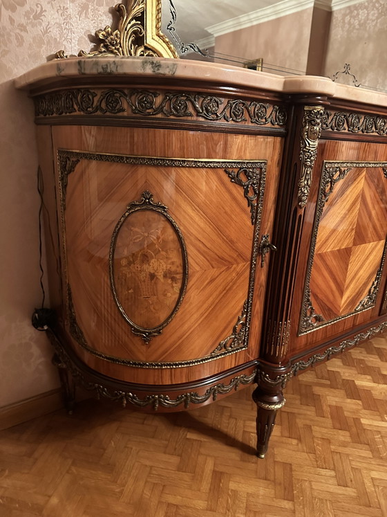 Image 1 of Buffet JP Ehalt avec miroir - Style Louis XIV - Buffet vintage années 70 - Ehalt Meubles