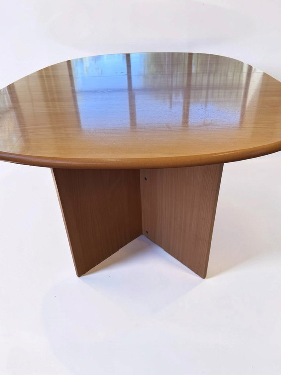 Image 1 of Table de salle à manger extensible vintage danoise en bois massif clair