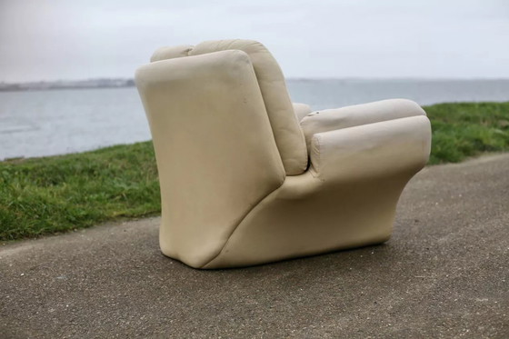 Image 1 of 2x "Space Age" leren fauteuils