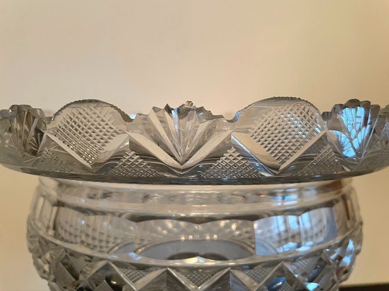 Image 1 of Coupe à fruits antique en cristal sur pied * Vonêche * XIXe siècle.