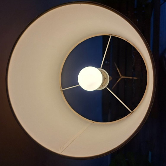 Image 1 of Mid Century Design Vloerlamp, 60 Ties. Brass En Palissanderhout.