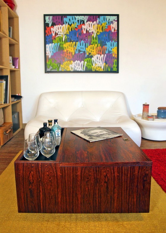 Image 1 of Vintage Scandinavische bar-/plantentafel van palissanderhout