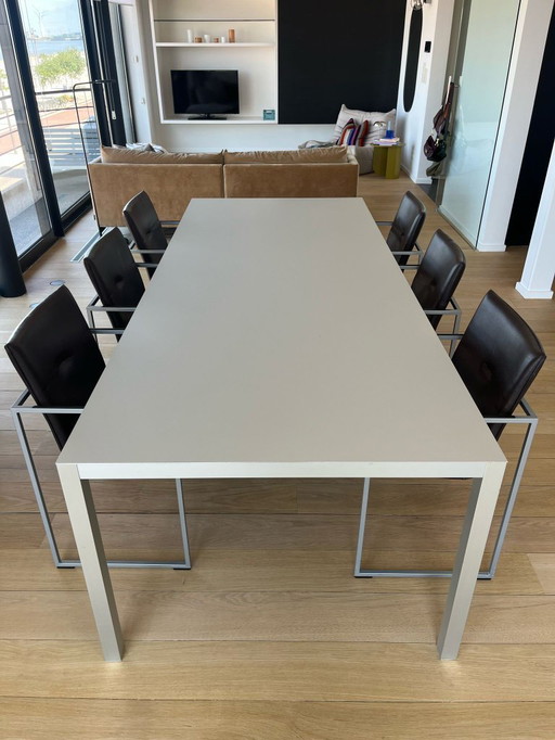 8 Arco designer chairs + matching dining table (separately or as a set)