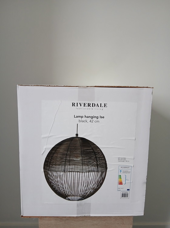 Image 1 of Lampe suspendue Riverdale Ise 42 cm Noir, Neuf !