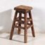 Kleiner antiker Hocker (ca. 1900) #7, Holz, Braun, Rustic (Foto 9 von 34)