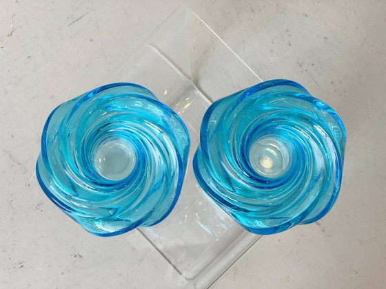 Image 1 of Ensemble de 2 porte-bougies chauffe-plat Murano par Vistosi x Atelier Schaepfer pour Nestlé, 2014