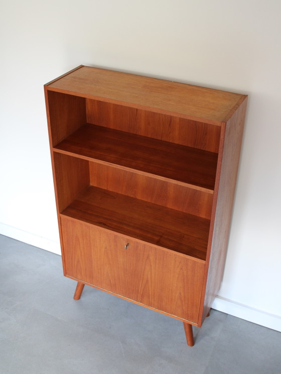 Vintage Deense Boekenkast Met Klep In Teak – Boekenkasten, Wood (photo 7 of 9)