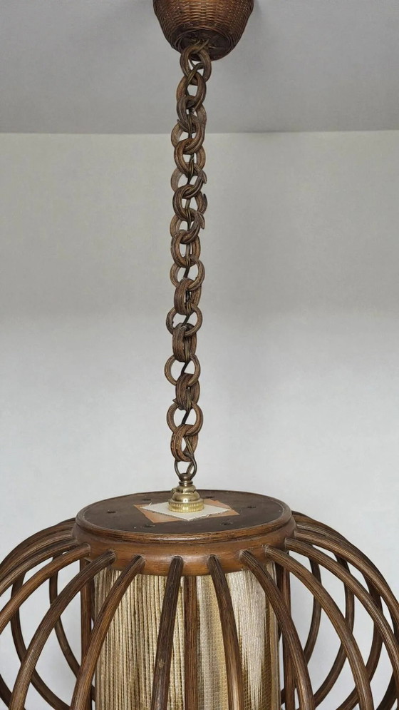 Rattan-Pendelleuchte, 1970 – Pendelleuchten, Wicker (photo 2 of 6)