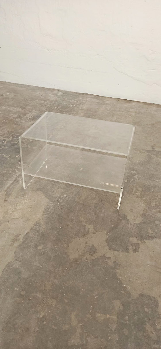 Image 1 of Vintage Space Age Plexiglas LP table side table 
