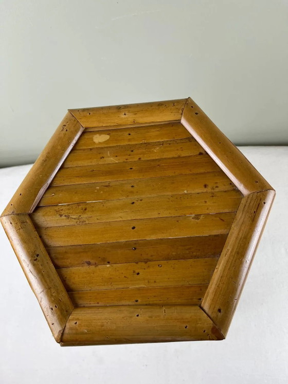 Vintage bamboe bijzettafel – Zuil, Bamboo (photo 6 of 8)