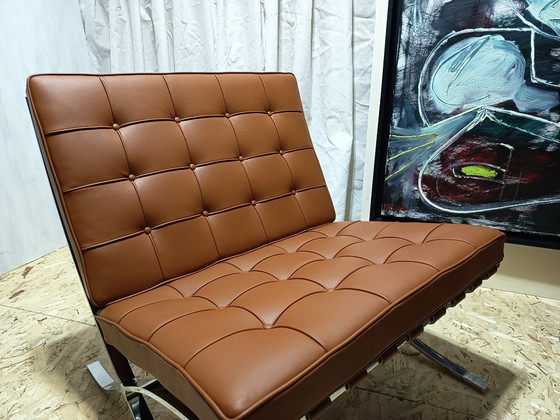 Image 1 of Sillones KNOLL Studio Barcelona (NUEVA Serie 2026) en piel natural (color coñac)