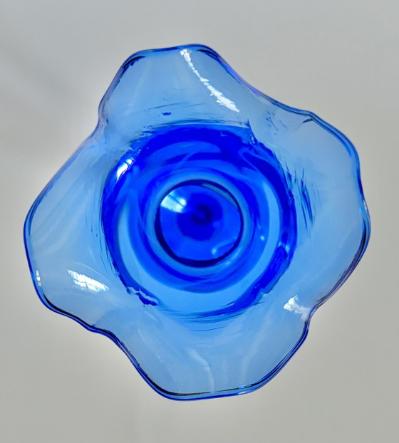Jarrón de Copa de Cristal Mid-Century – Soplado a Mano y Filigrana (Lauscha c. 1960/1970) – Jarrones, Glass (photo 8 of 8)