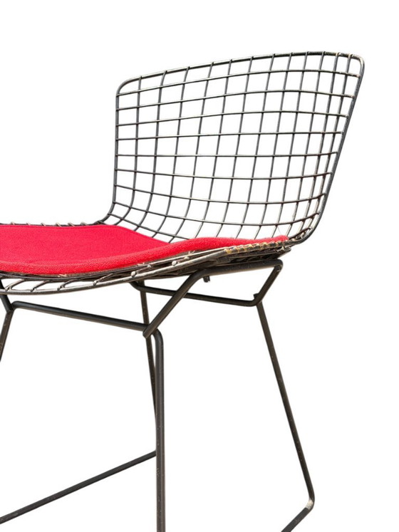 Image 1 of Ensemble authentique de 4 chaises Harry Bertoia Wire pour Knoll - Acier et coussins d'origine