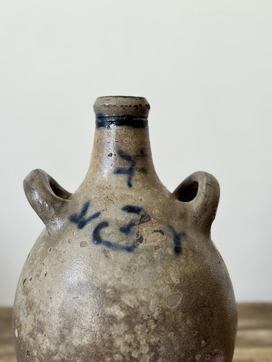 Image 1 of Antike, salzglasierte Steingutflasche/Wasserkrug aus dem 19. Jahrhundert