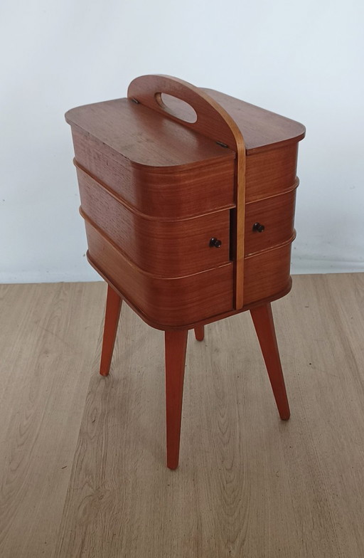 1950s sewing box storage cabinet