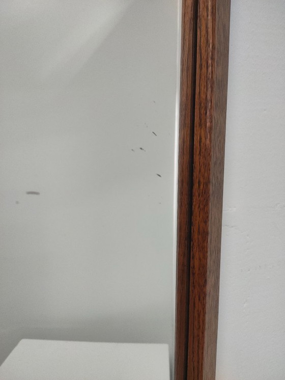 Image 1 of Rechthoekige vintage jaren 50-60 houten wandspiegel ('disturbed')