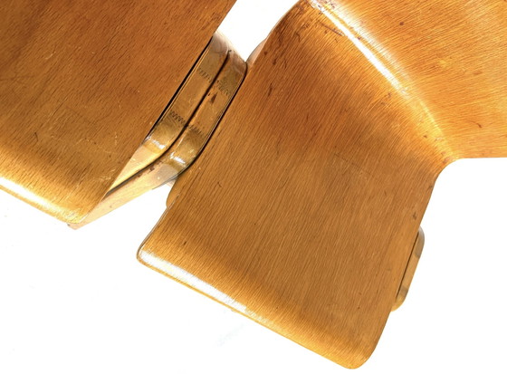 Image 1 of 8x vintage plywood eetkamerstoel ‘60