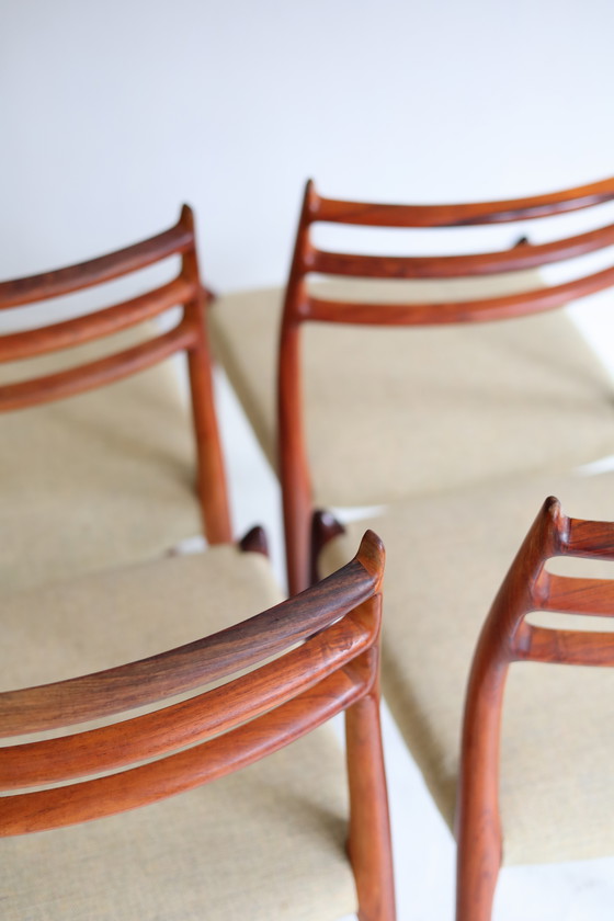 Image 1 of Set of 4 dining chairs model 78 Niels Otto Møller