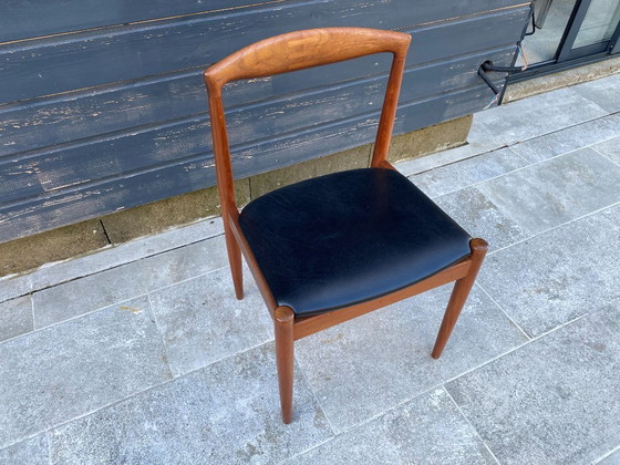 Image 1 of Set di 4 sedie scandinave Johannes Andersen Vamo Sonderborg in teak skai an60 vintage