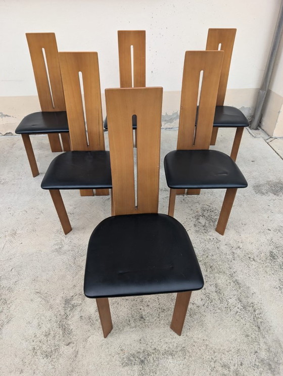 Image 1 of Satz von 6 Stühlen von Mario Marenco für Mobilgirgi, 70er Jahre