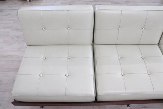 Image 1 of Sofás naranjas y blancos de Saporiti Italia, década de 1960, juego de 2