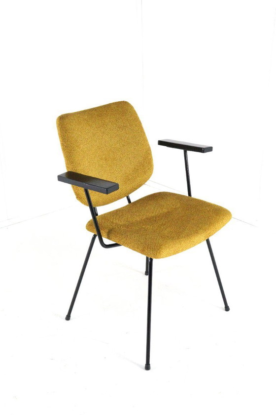 Image 1 of Set van 4 W.H. Gispen voor Kembo stoelen eetkamerstoelen vintage gestoffeerd