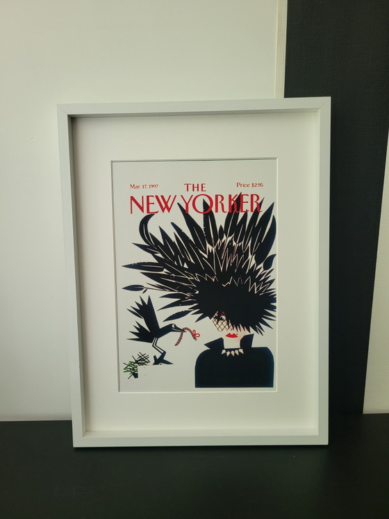 Image 1 of Iconische print van The NewYorker met passe-partout ingelijst.