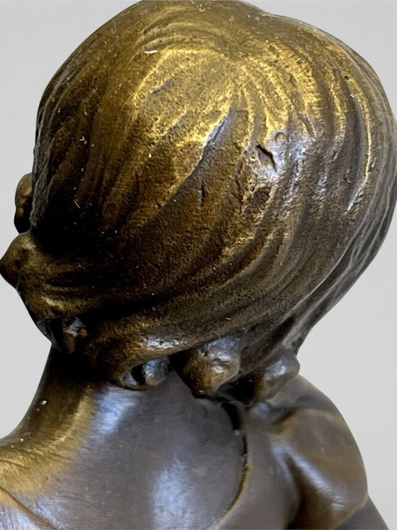 Image 1 of Art Deco sculptuur gesigneerd Preifs – Brons BJB – danseres – 32 cm