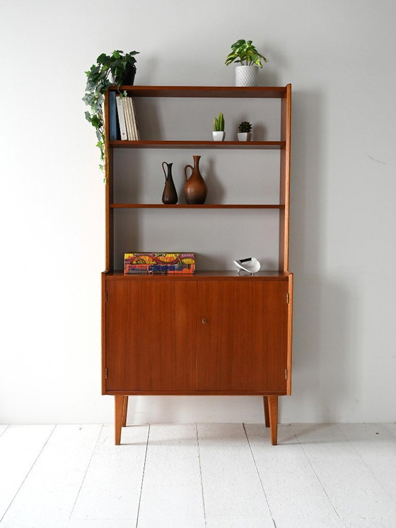 Image 1 of Vintage Scandinavian bookcase with cabinet and shelves