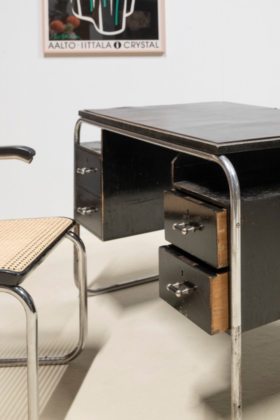 Bureau fonctionnaliste suédois inspiré du Bauhaus, années 1940 – Bureaux, Cuir (photo 13 of 14)