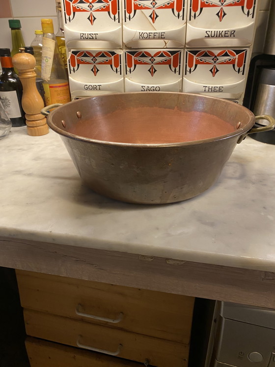 Image 1 of French jam bowl. Marmite pan