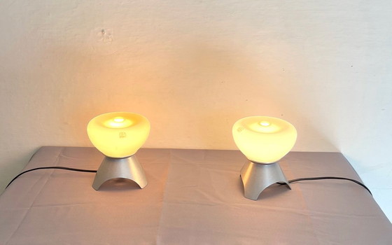 Image 1 of Par de lámparas de noche Venini de cristal de Murano, 1970