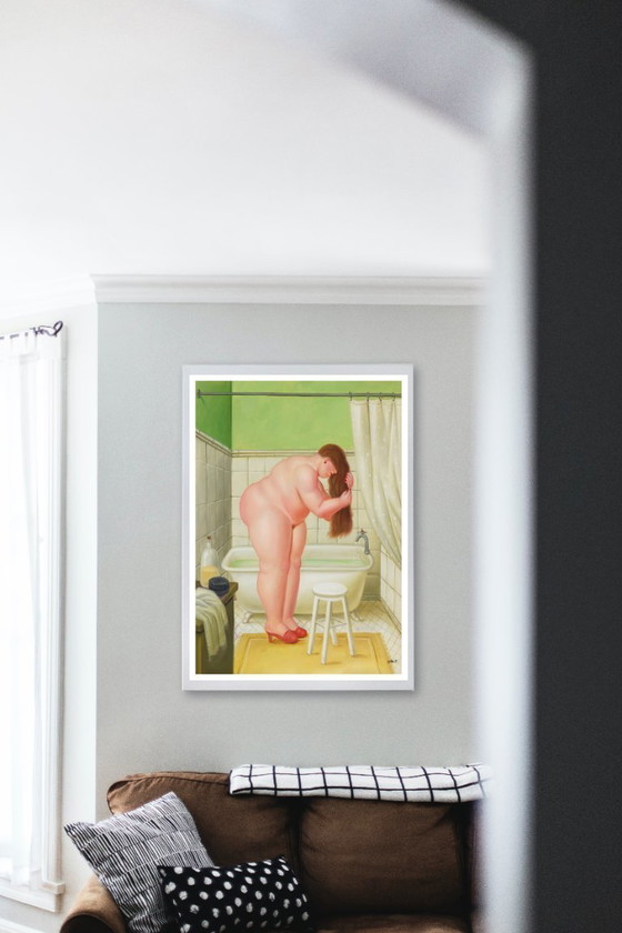 Image 1 of Friseursitzung im Badezimmer – Fernando Botero Poster 50 × 70 cm