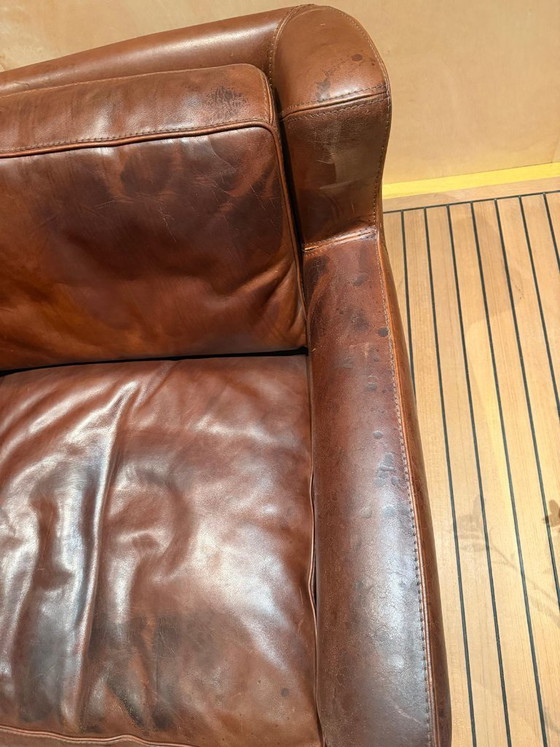 Image 1 of Poltrona in pelle Baxter – Design italiano – Splendida patina